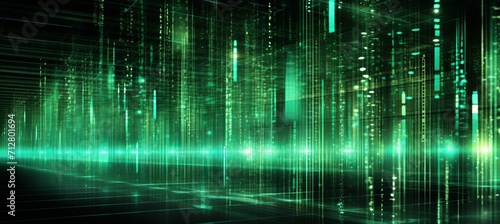 Abstract digital grid futuristic background with matrix of digital data and technological network