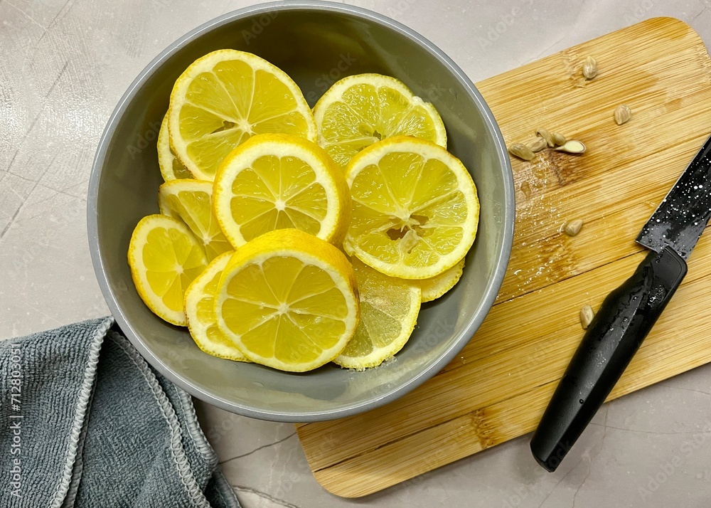 lemon and knife lemon and knife