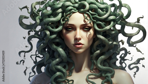 Medusa Art, Medusa with Snakes on her head  photo