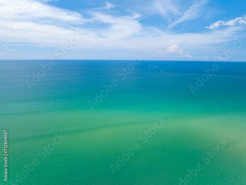 Fototapeta Naklejka Na Ścianę i Meble -  Tropical sea beach landscape blue sky white clouds background,Summer sea landscape background