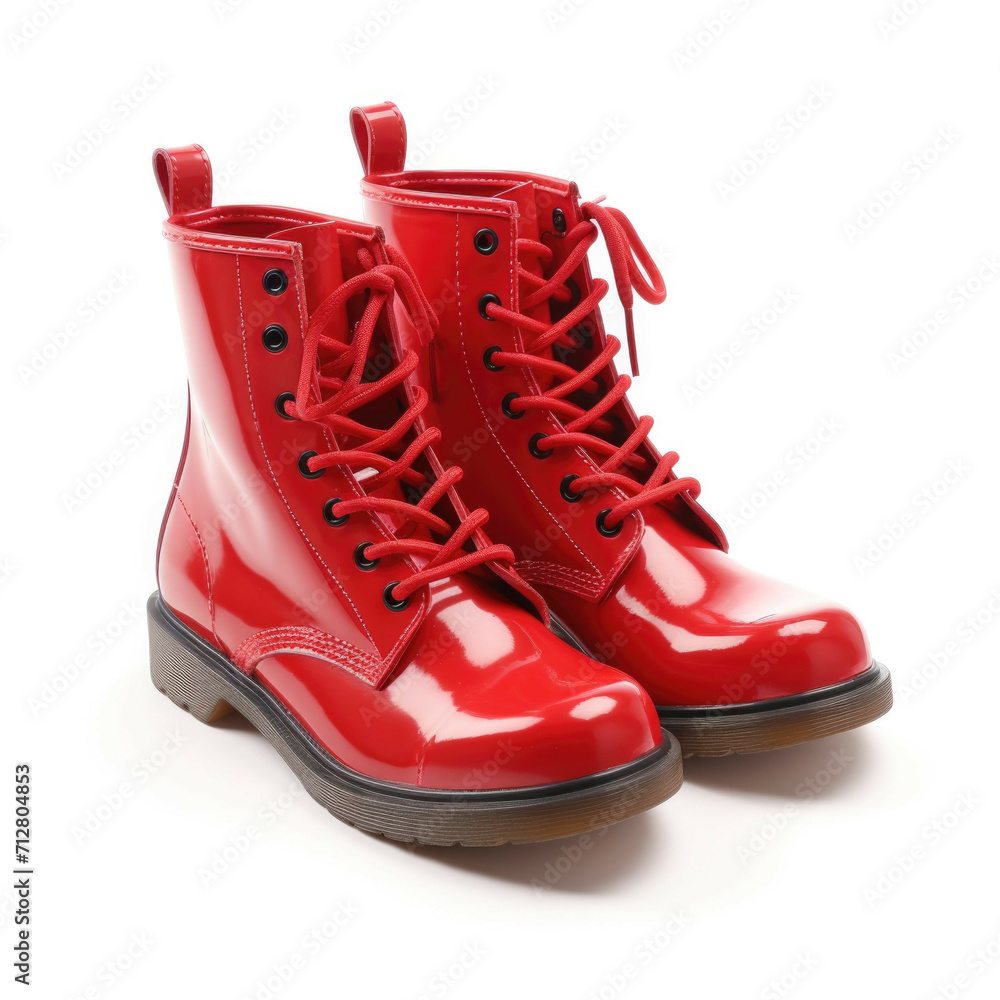 Red Boots isolated on white background