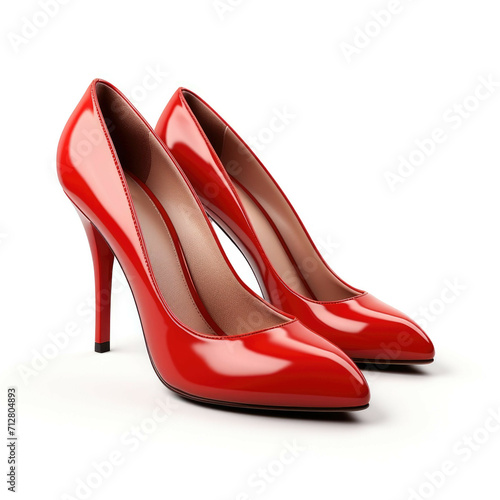 Red High Heels isolated on white background