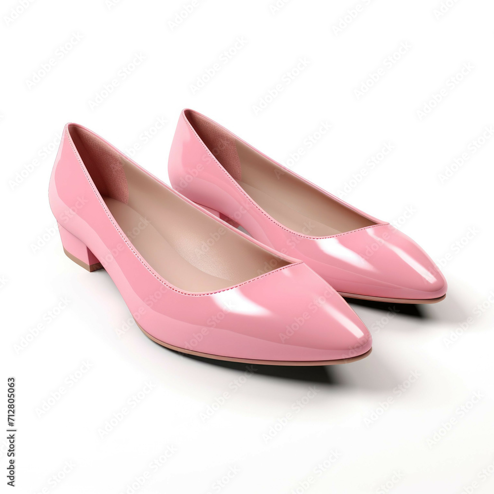 Pink Flats isolated on white background