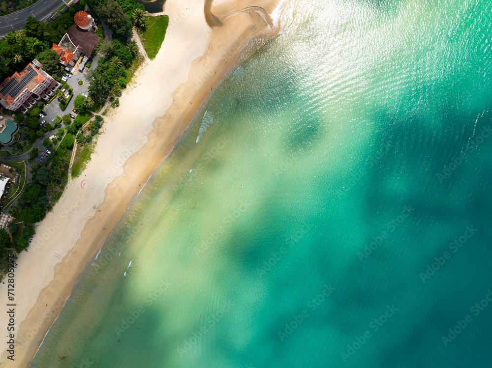 Amazing tropical sea beach landscape background,Summer sea seascape background,High angle view ocean nature background