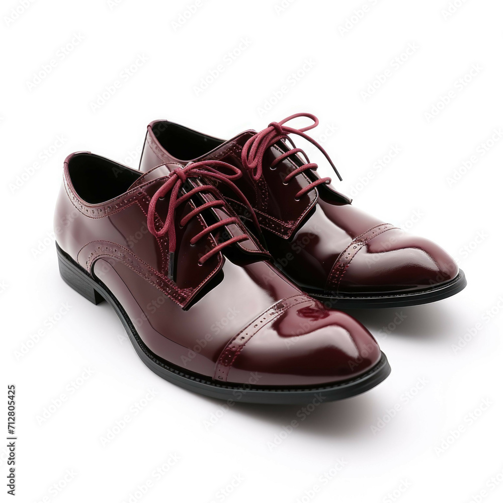 Bordeaux Oxfords isolated on white background Bordeaux Oxfords isolated on white background