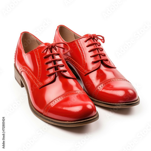 Red Oxfords isolated on white background