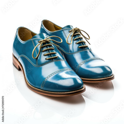 Blue Oxfords isolated on white background
