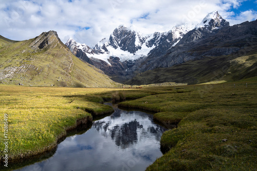 Trekking in the Cordillera Huayhuash in the Peruvian Andes Mountains