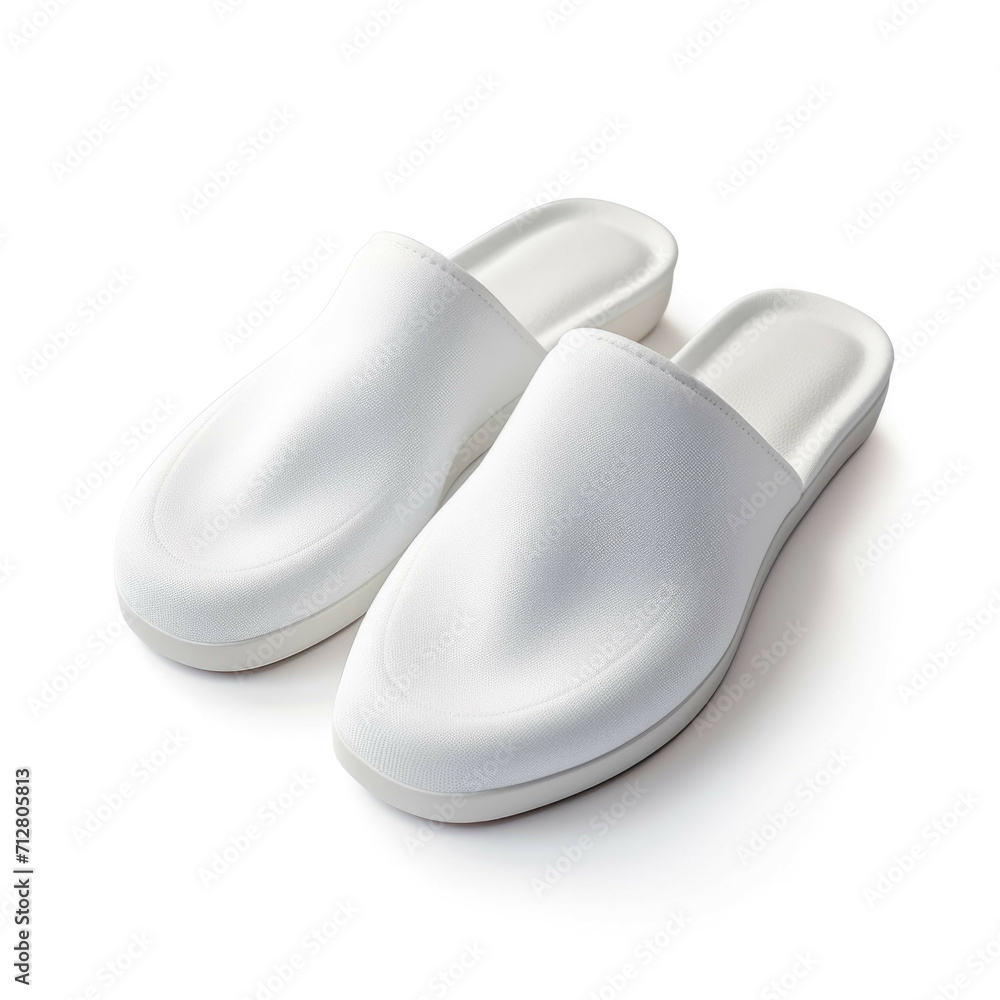 White Slippers isolated on white background White Slippers isolated on white background