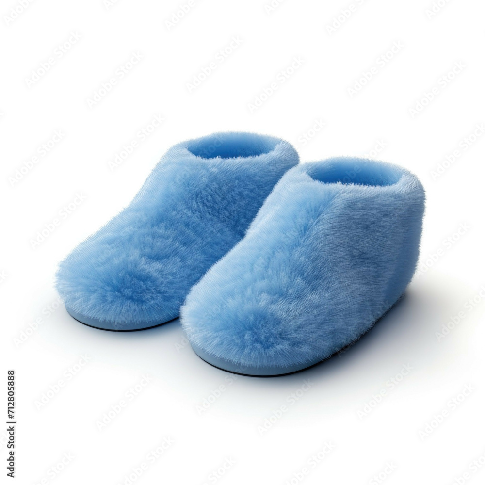 Blue Slippers isolated on white background Blue Slippers isolated on white background
