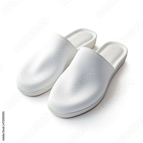 White Slippers isolated on white background
