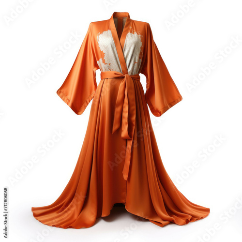 Orange Kimono isolated on white background