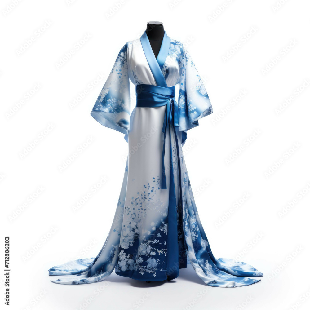 Blue Kimono isolated on white background
