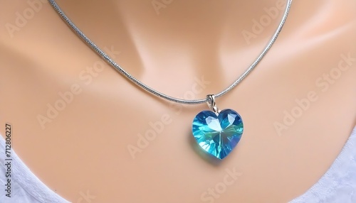 Necklaces with transparent glass heart pendant