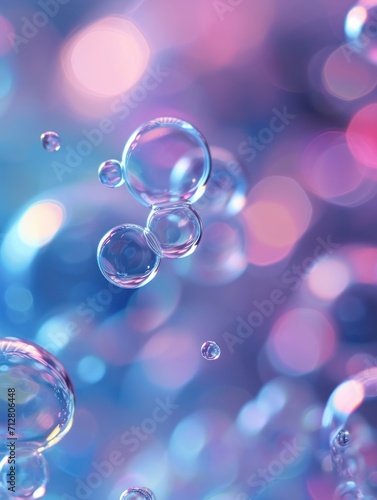 Abstract Bubbles Floating with Magical Bokeh on a Dreamlike Gradient Background 
