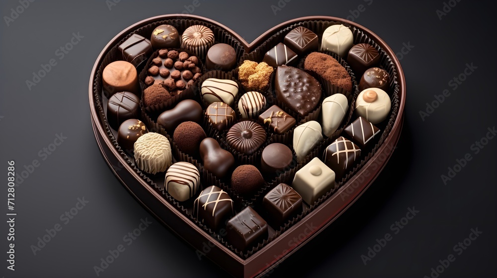 heart-shaped chocolates arranged in a stylish box heart-shaped chocolates arranged in a stylish box