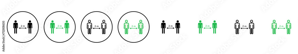Social distance icon set. social distancing icon. self quarantine sign Social distance icon set. social distancing icon. self quarantine sign