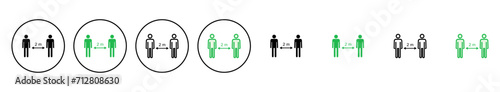 Social distance icon set. social distancing icon. self quarantine sign