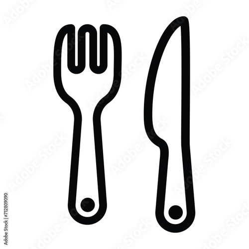 knife and fork icon for graphic and web design