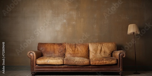 Old couch in lounge