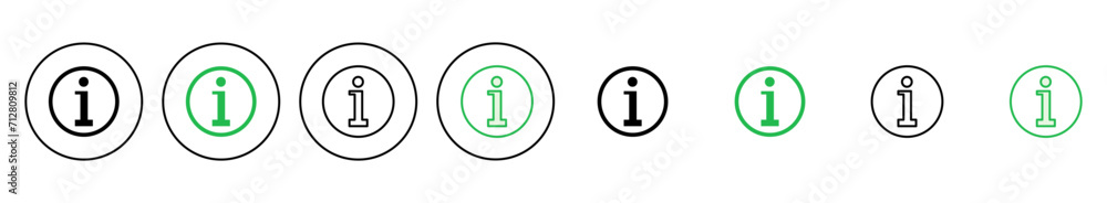 Info sign icon set. about us icon vector. Faq icon Info sign icon set. about us icon vector. Faq icon