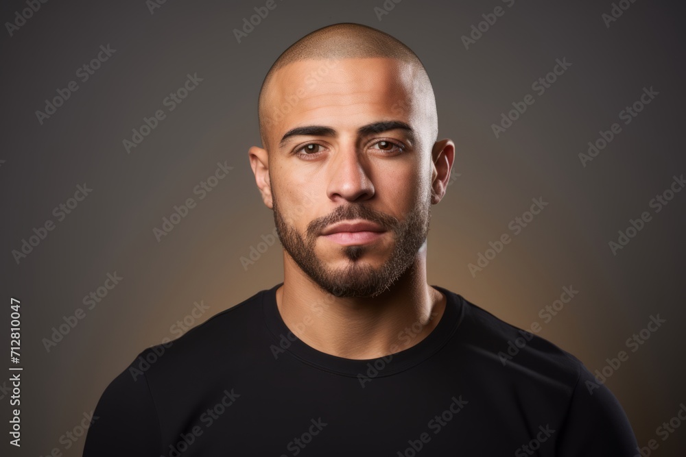 Portrait of a handsome young man with beard and mustache on dark background Portrait of a handsome young man with beard and mustache on dark background