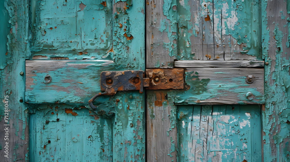The aged wooden door, rusted metalware clinging to its surface, stood tall and proud with its sturdy latch and ornate door handle, guarding the secrets of the outdoor world beyond The aged wooden door, rusted metalware clinging to its surface, stood tall and proud with its sturdy latch and ornate door handle, guarding the secrets of the outdoor world beyond
