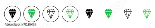 Diamond icon set. diamond gems vector icon.