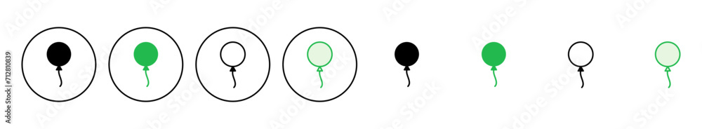Balloon icon set. party balloon icon decoration birthday vector. Balloon black silhouette icon Balloon icon set. party balloon icon decoration birthday vector. Balloon black silhouette icon
