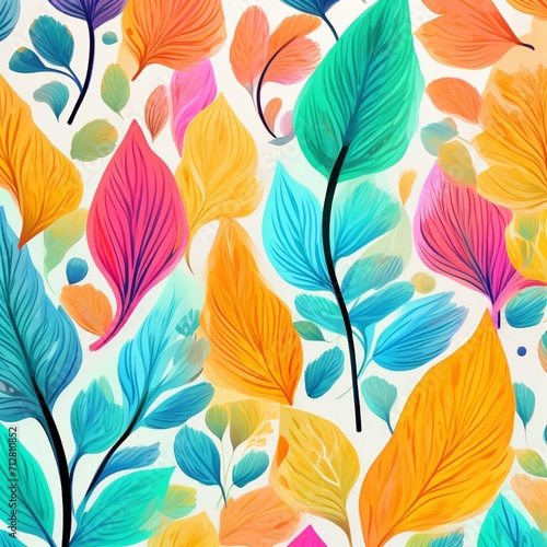 seamless pattern with autumn leaves © mlentol