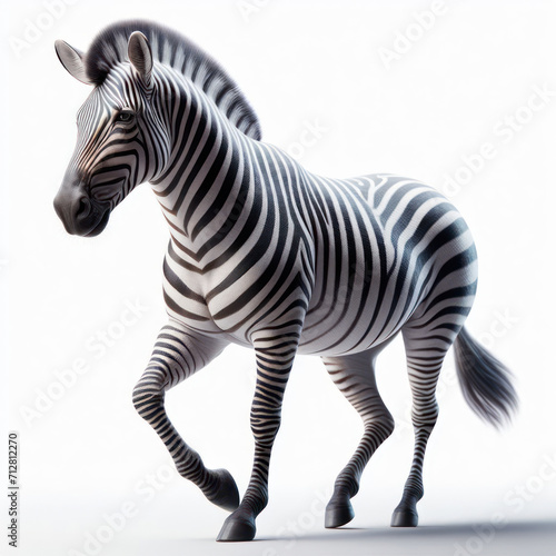 Zebra  African equines with distinctive black-and-White striped coats  Cebra  isolated White background.