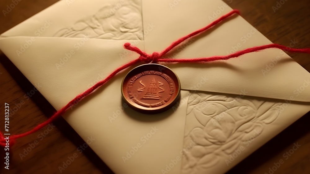 lose-up shot of a handwritten love letter sealed with a red wax stamp lose-up shot of a handwritten love letter sealed with a red wax stamp