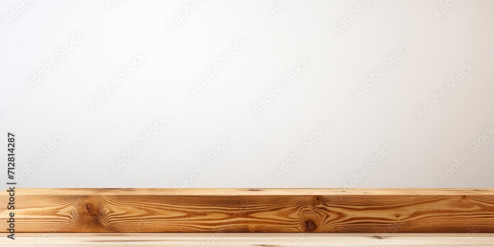Wooden table on blurred white background - perfect for displaying or creating product montages. Wooden table on blurred white background - perfect for displaying or creating product montages.