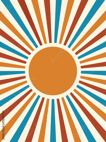 sun retro vintage colorfull for background
