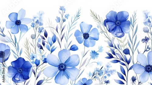 Watercolor floral_seamless pattern. Painted with love  generative ai