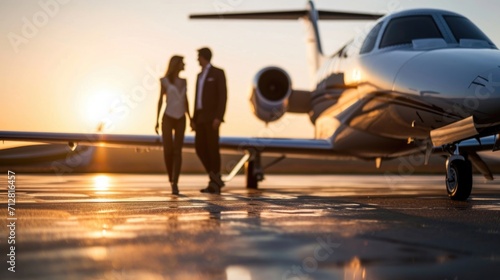 With the sleek and modern private jet as their personal love nest, this couple enjoys a dreamy escape from the outside world.