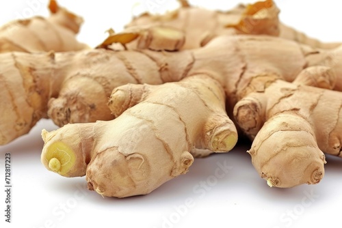 fresh ginger root isolated on white background