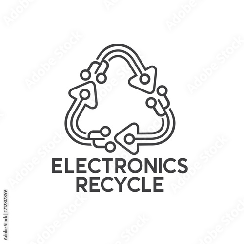 electronics recycle symbol, vector art.