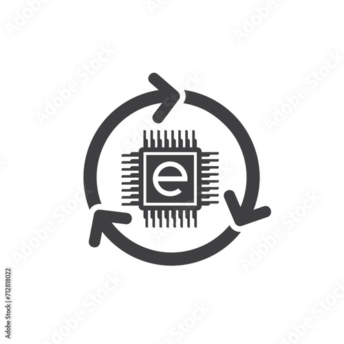 electronics recycle symbol, vector art.