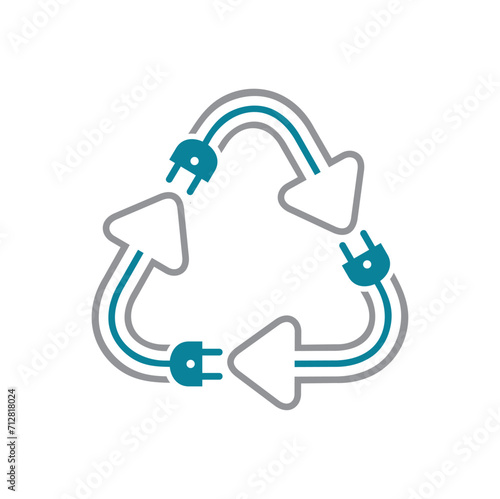 electronics recycle symbol, vector art.