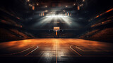 professional basketball court arena background with light