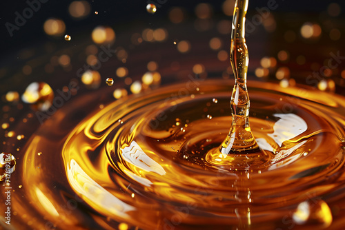 Golden water drop background 3d rendering  golden liquid oil concept illustration