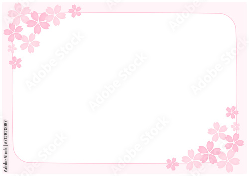 Wallpaper Mural 桜の花の舞う春の美しい桜フレーム背景7枠付 Torontodigital.ca