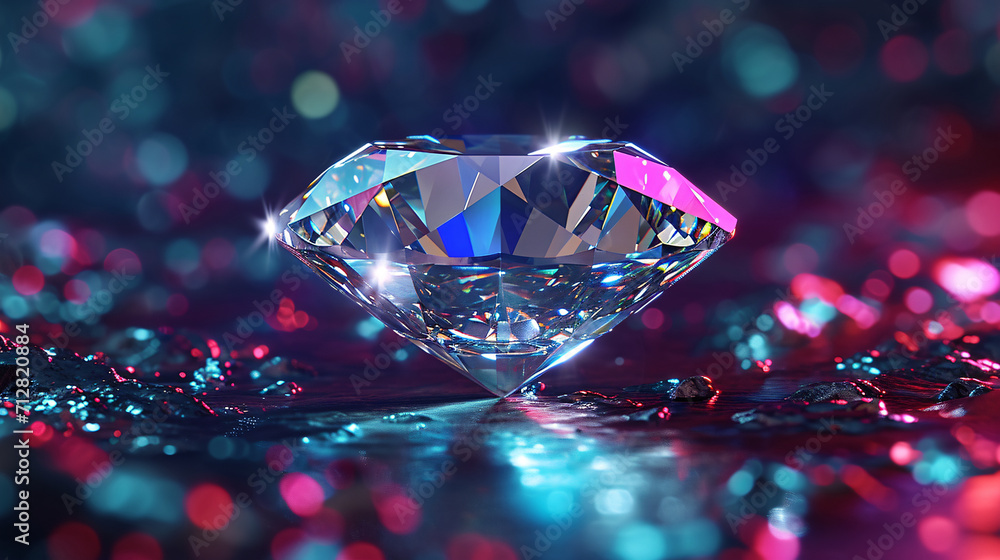 Red diamond on red background, Valentine's Day love concept illustration Red diamond on red background, Valentine's Day love concept illustration