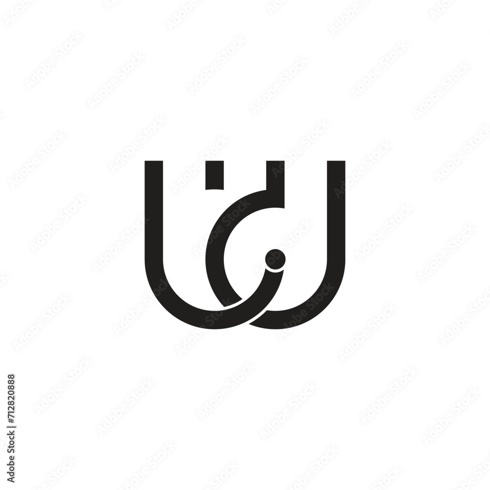 letter wd overlapping loop simple logo vector letter wd overlapping loop simple logo vector