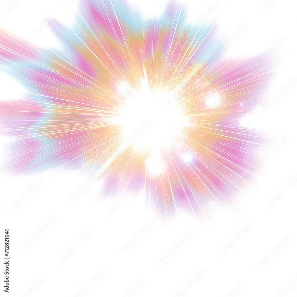Fototapeta premium Lens Flare Abstract Art on transparent Background