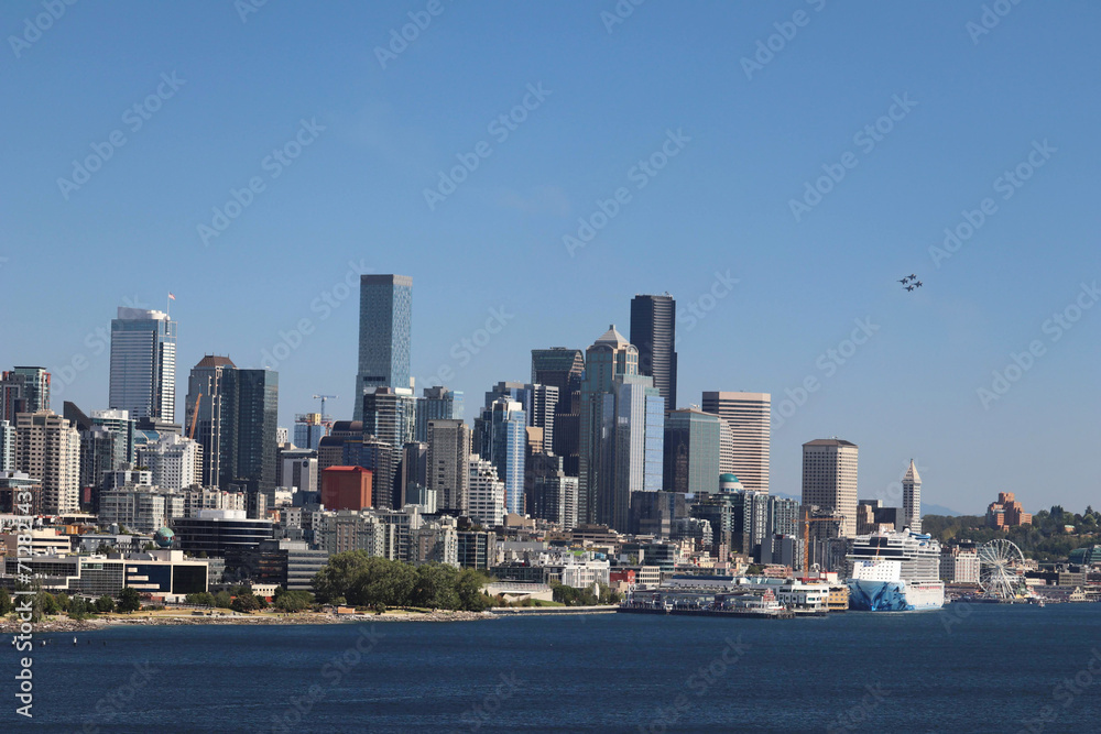 Seattle skyline over the bay