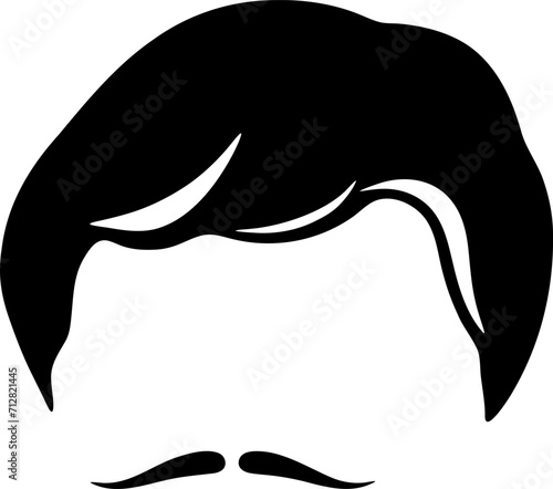 Hair silhouette icon illustration. Man hairstyle design element.