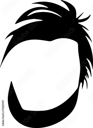 Hair silhouette icon illustration. Man hairstyle design element.