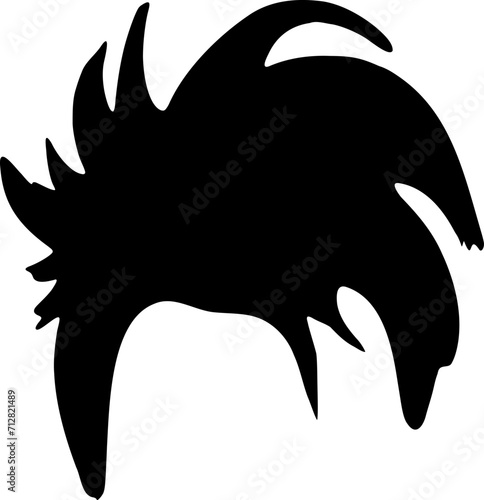 Hair silhouette icon illustration. Man hairstyle design element.
